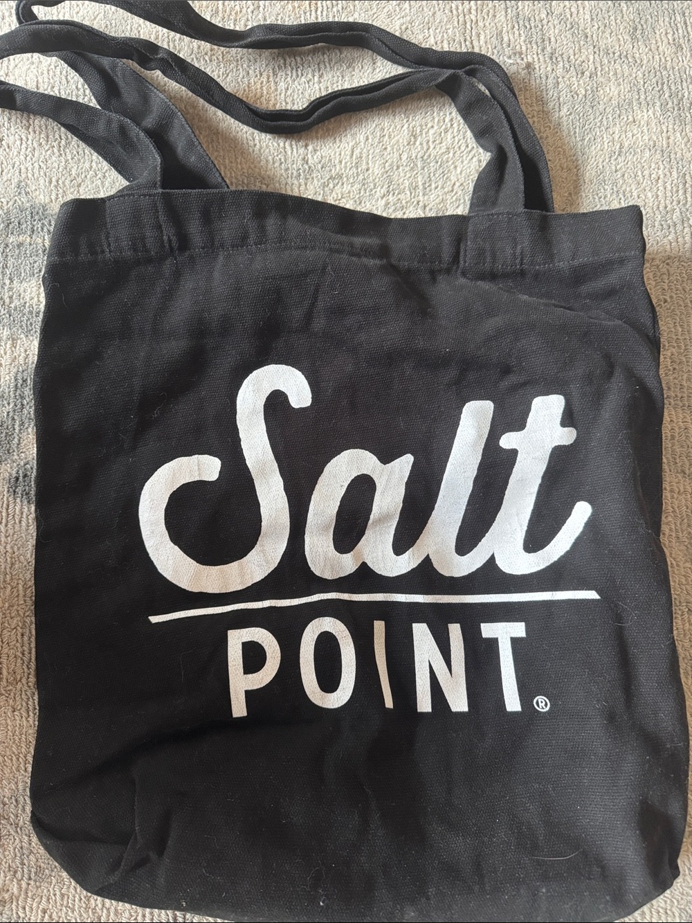 Black Canvas Tote Bag - Salt Point-Everyday Shoulder Tote